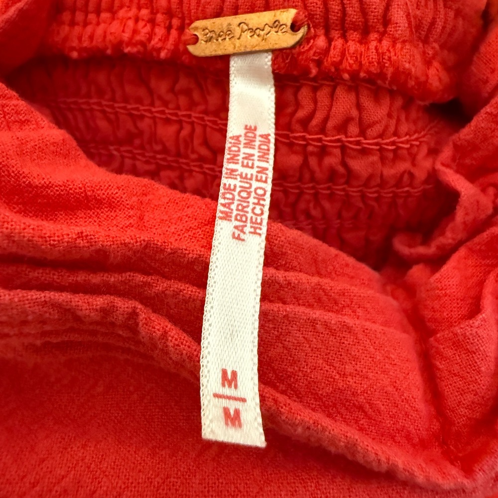 Free People Ruffle It Up Red Midi Dress size Medium - Picture 8 of 9